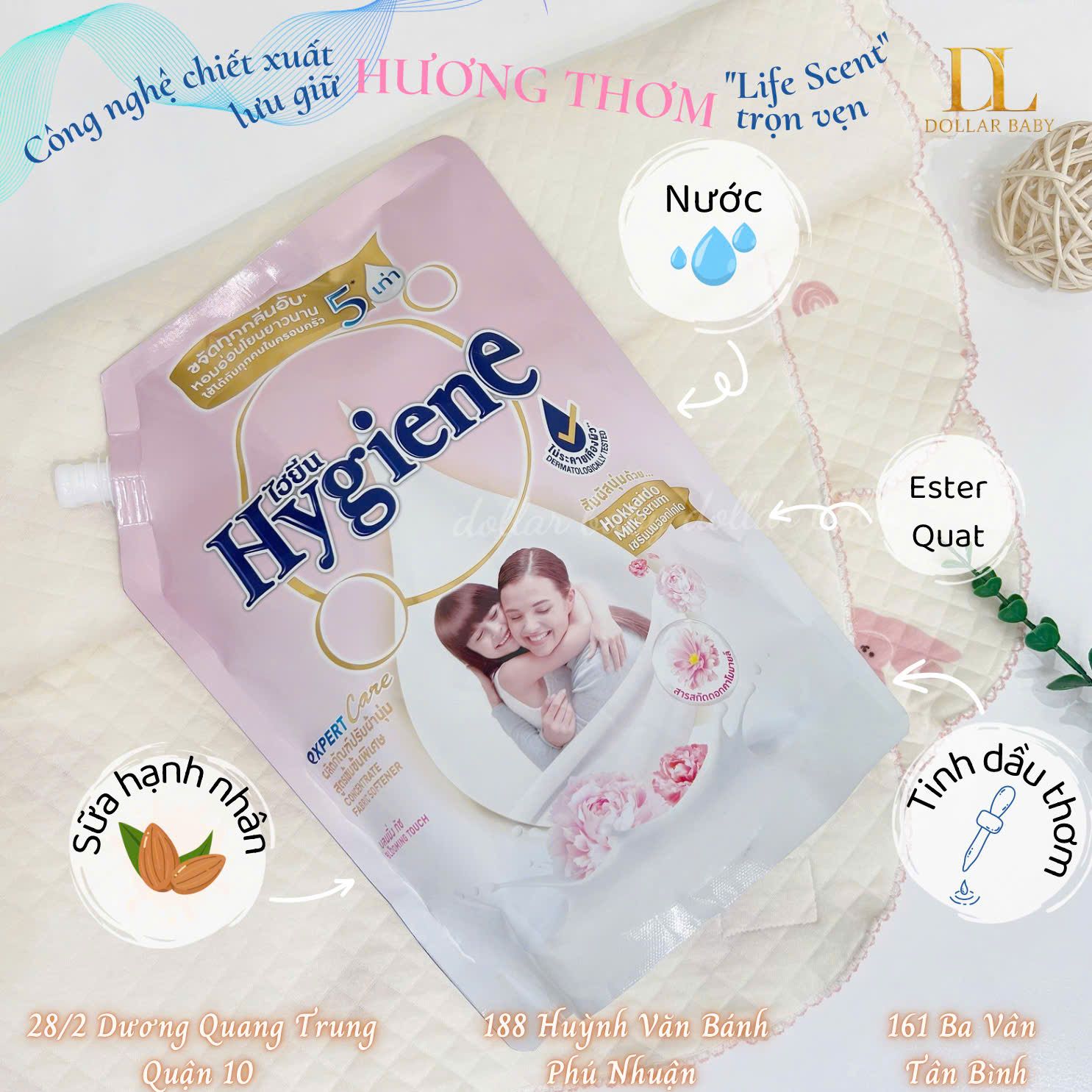  Nước Xả Vải Đậm Đặc Hygiene - Dành cho bé sơ sinh ( 1300ml ) 