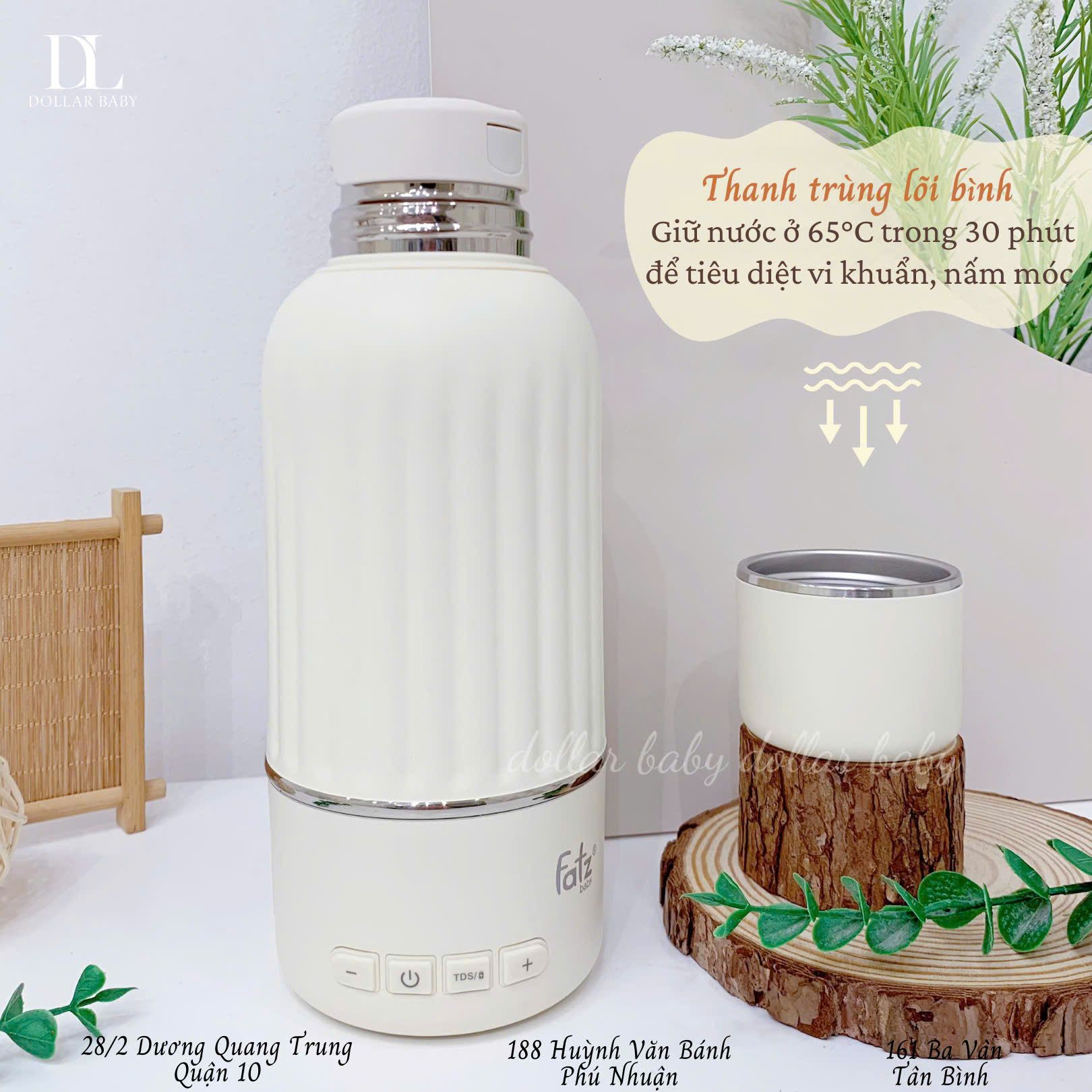  FATZ BABY - Bình Hâm Và Đo Độ Tinh Khiết Nước Pha Sữa Di Động - Mini Smart 9 