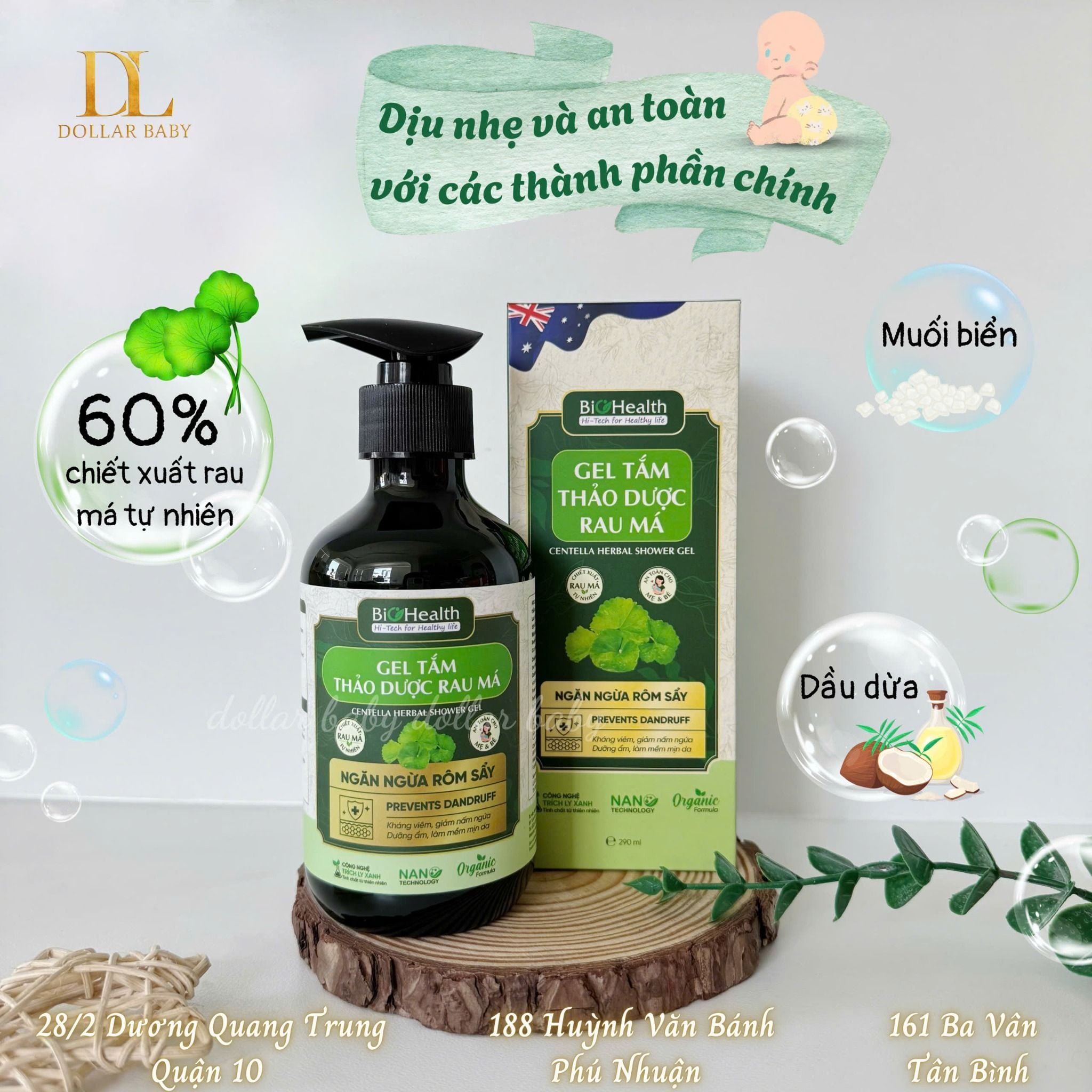 Gel Tắm Thảo Dược Rau Má BIOHEALTH 