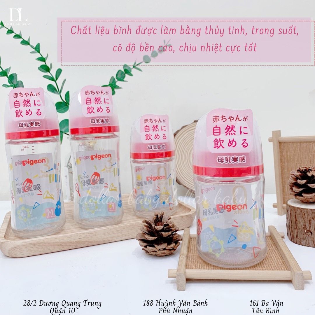  Bình sữa thuỷ tinh Pigeon nội địa Nhật thế hệ 3 