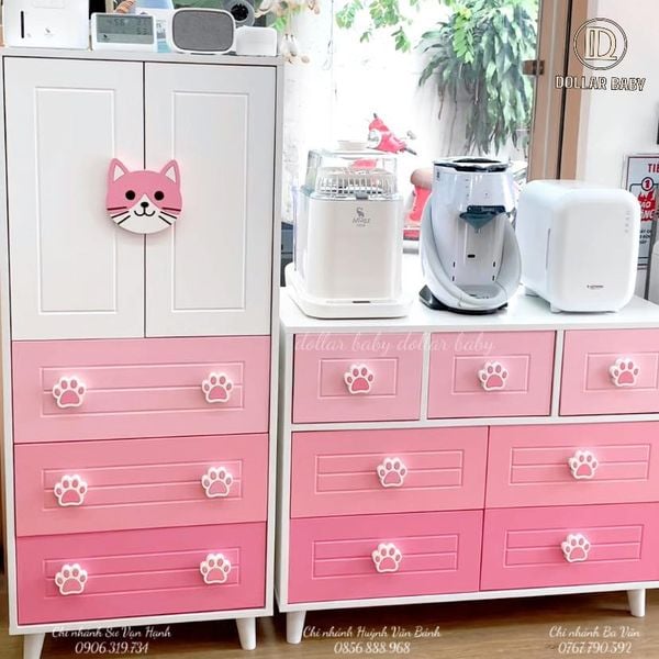  Bộ Tủ Gỗ Mèo  Hồng 