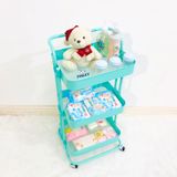  Kệ Sắt 3 tầng Troller Finley MILA Đa Năng Có Bánh Xe 