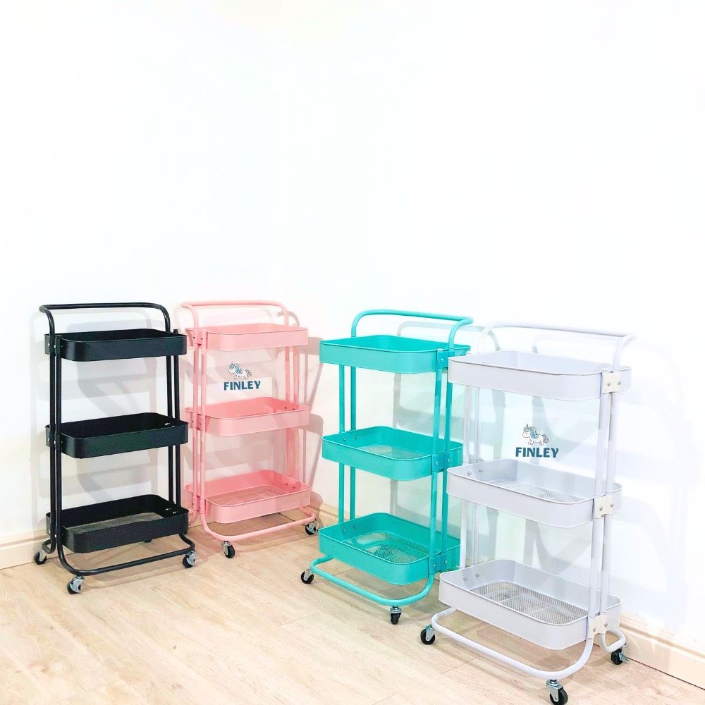  Kệ Sắt 3 tầng Troller Finley MILA Đa Năng Có Bánh Xe 