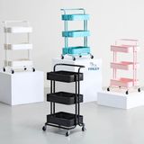  Kệ Sắt 3 tầng Troller Finley MILA Đa Năng Có Bánh Xe 
