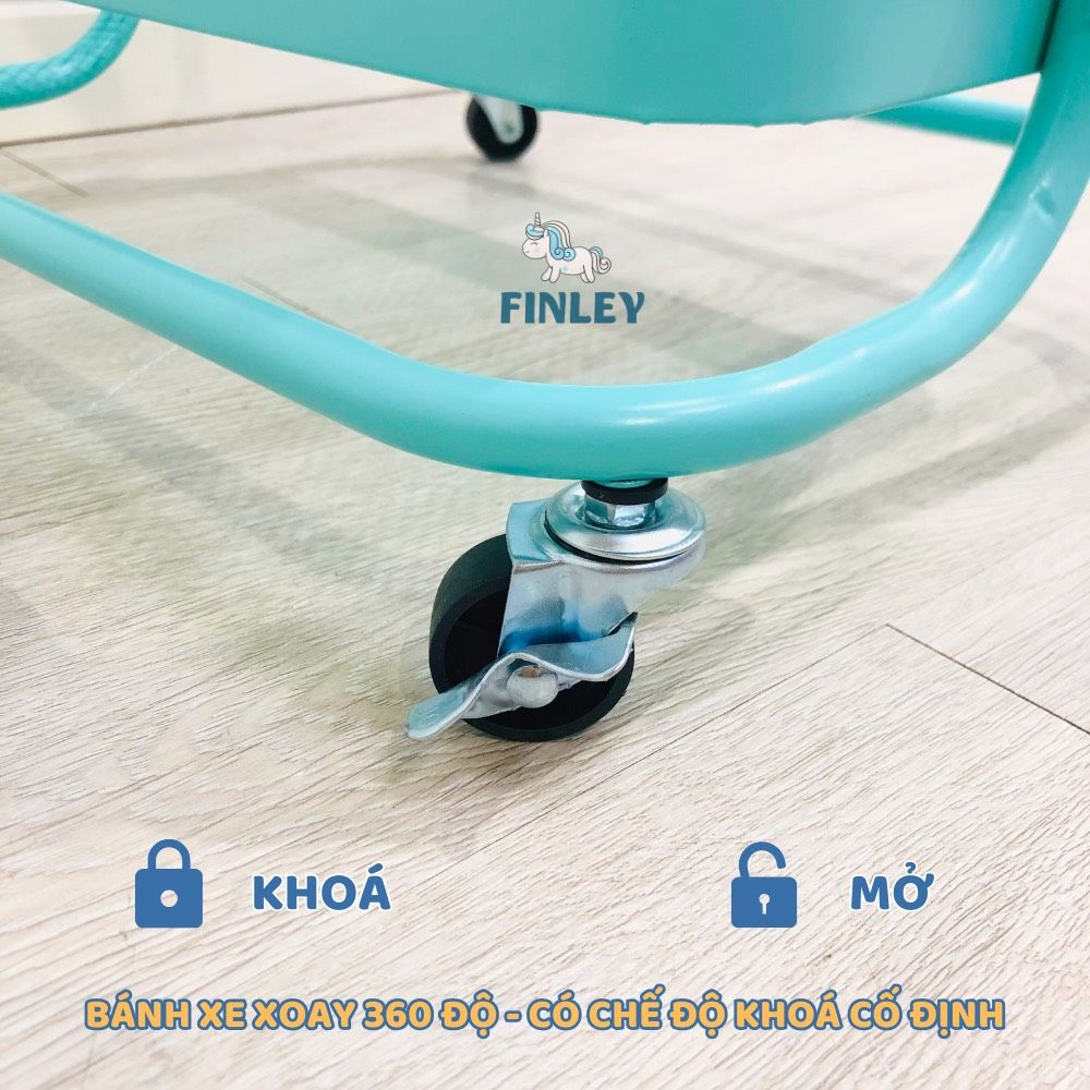  Kệ Sắt 3 tầng Troller Finley MILA Đa Năng Có Bánh Xe 