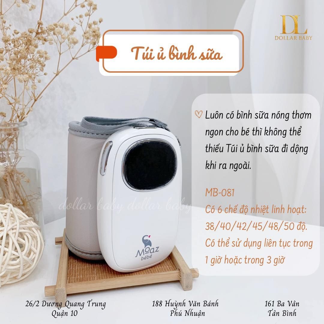  MOAZ BÉBÉ - Túi Ủ Bình Sữa Tích Điện Di Động - MB081 