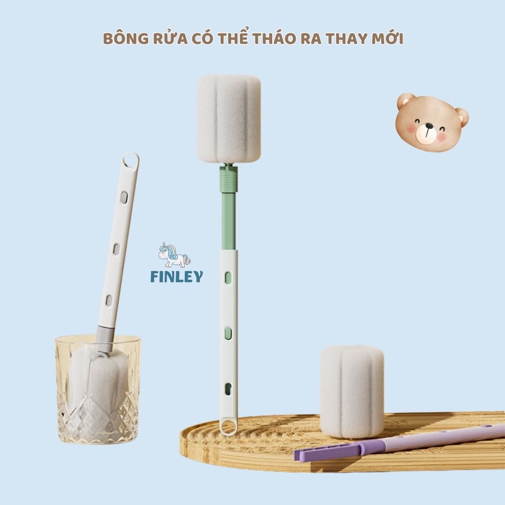  Cọ Rửa Bình Sữa Finley Tay Cầm Điều Chỉnh Độ Dài Ngắn 