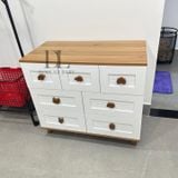  Bộ Tủ Gỗ Trắng Gấu Nâu / Vân  Gỗ  - Tay Cầm Hình Thú 