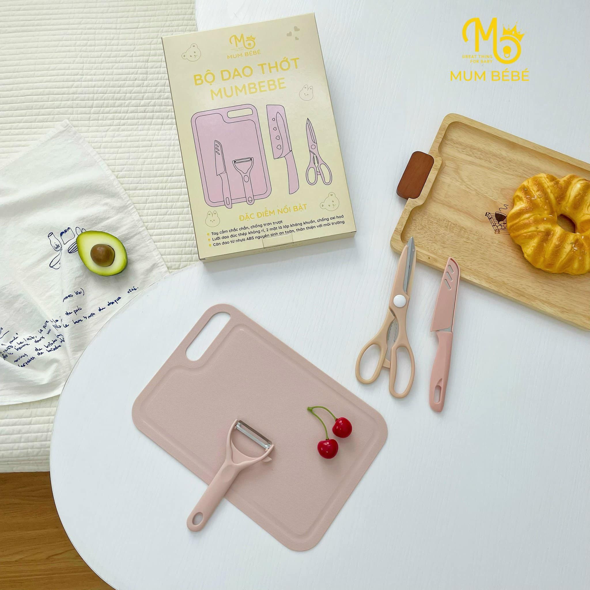  Bộ Dao Thớt Mumbebe ( 5 Chi Tiết ) 