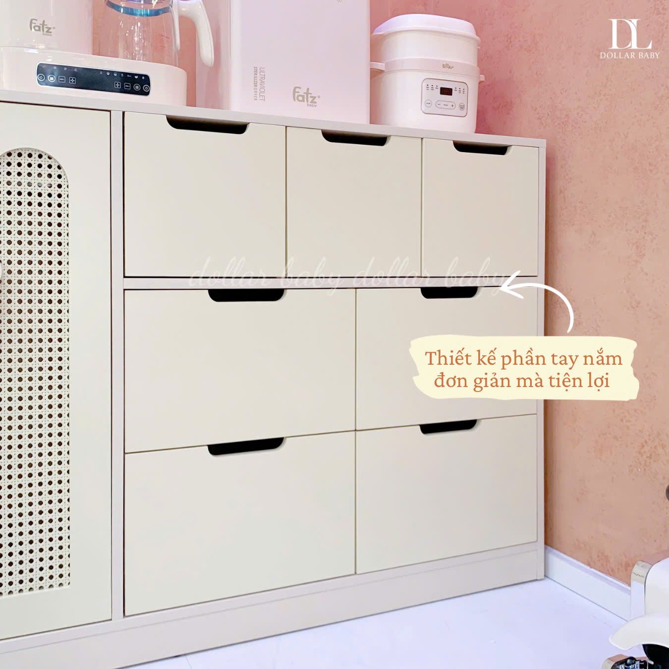  Tủ Gỗ Ngăn Kéo - Treo Đồ Cánh Mây Hình Gấu 