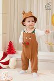  Joyful Festival - Bộ Yếm Rời Kèm Áo Dài Tay La Pomme Tai Rời Tinh Nghịch - Nâu 