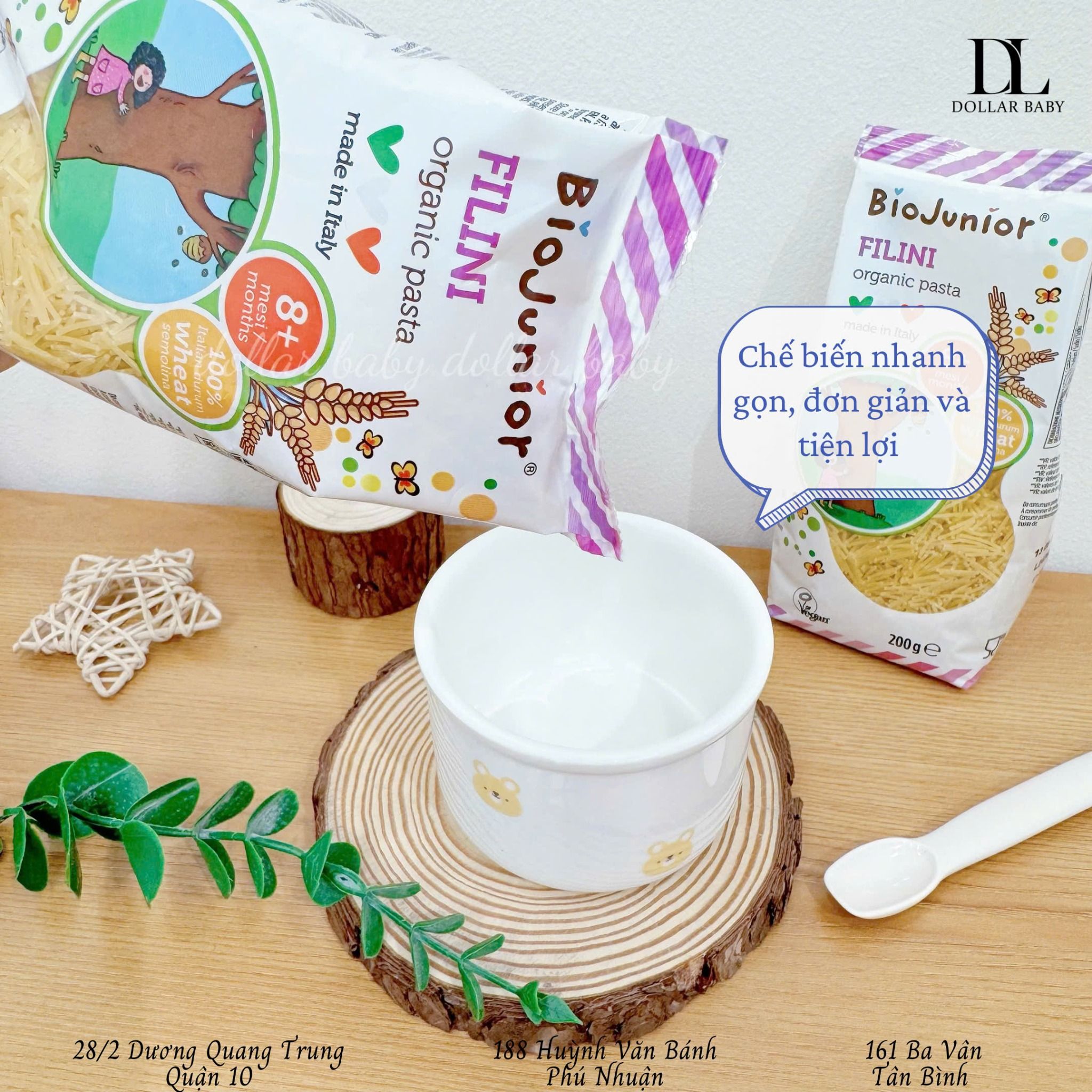  Mì Ăn Dặm Hữu Cơ Cho Bé Dạng Sợi Bio Junior 200g (Từ 8 tháng tuổi) 