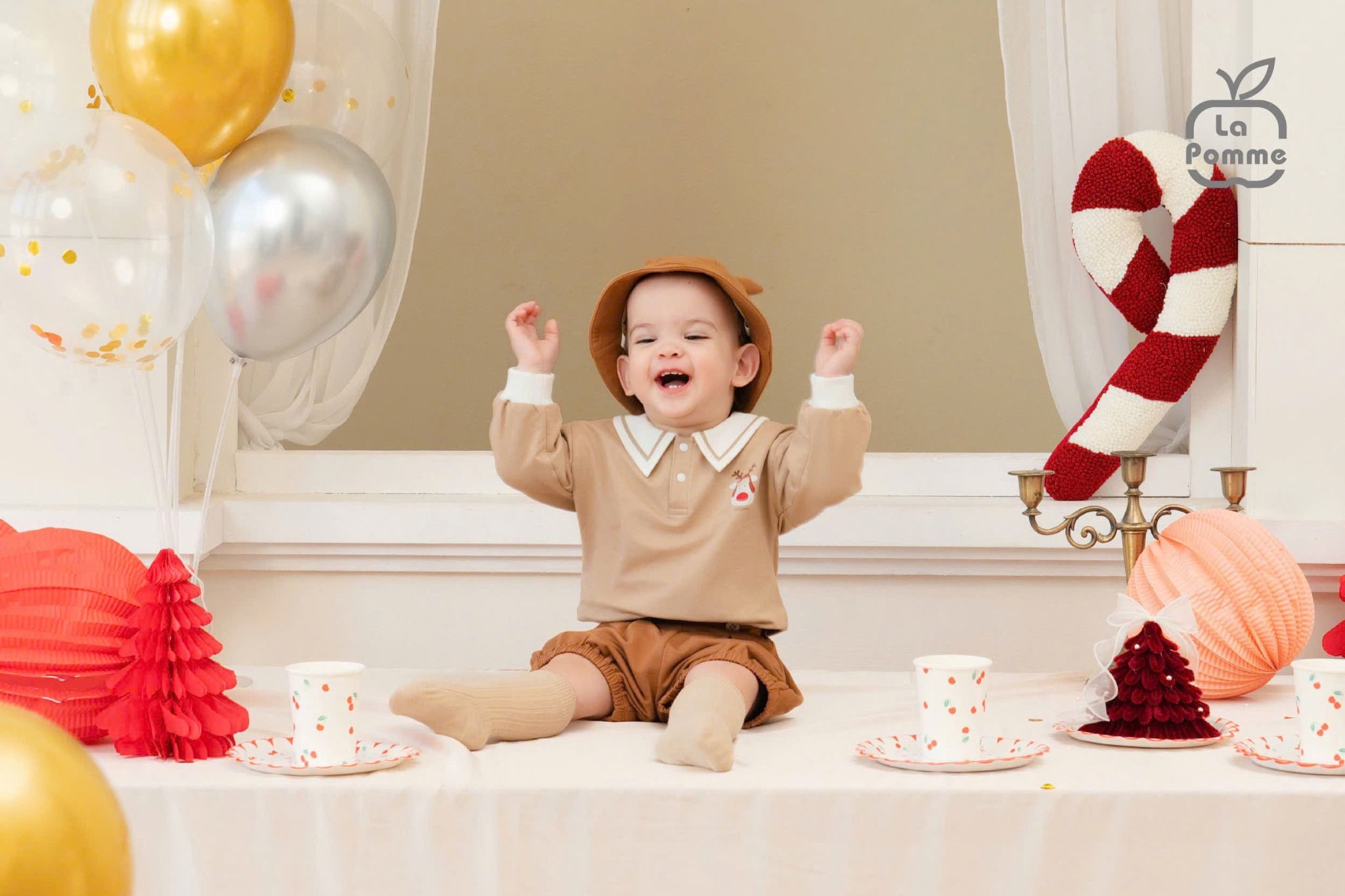  Joyful Festival - Bộ Dài Tay La Pomme Tuần Lộc Ngộ Nghĩnh (Quần Cộc) - Be 