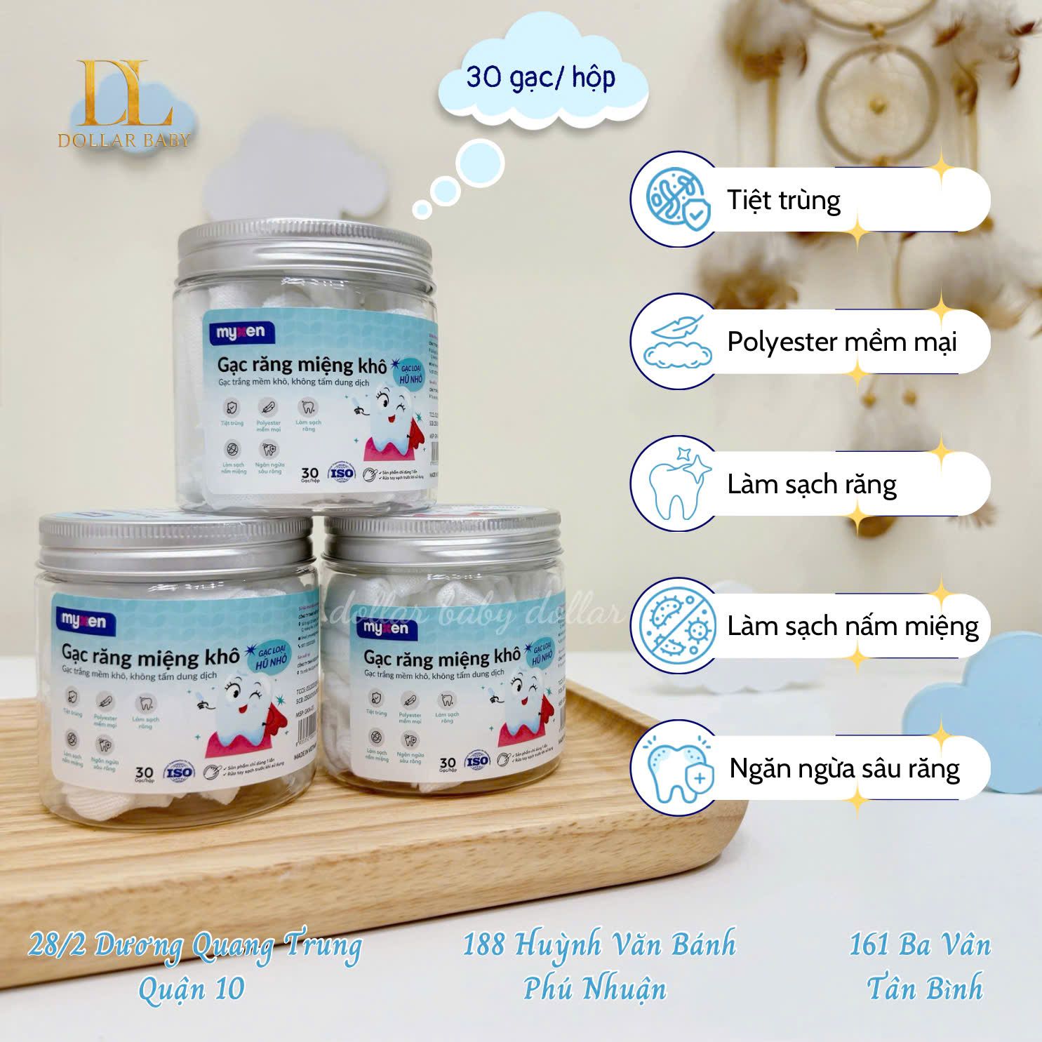  Myxen - Gạc Răng Miệng Khô ( 30 túi ) 