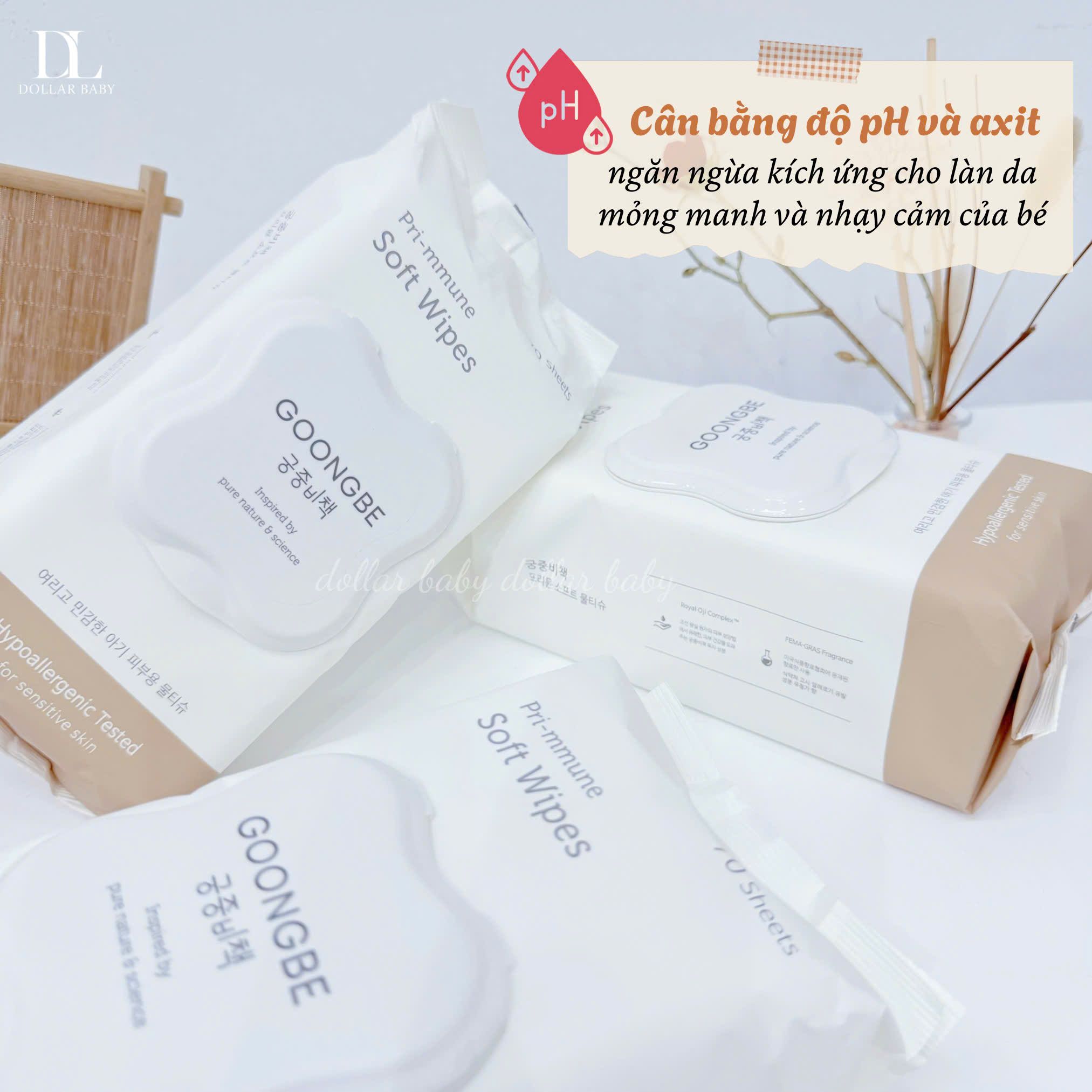  Khăn Ướt GOONGBE Pri-mmune Soft Wipes 
