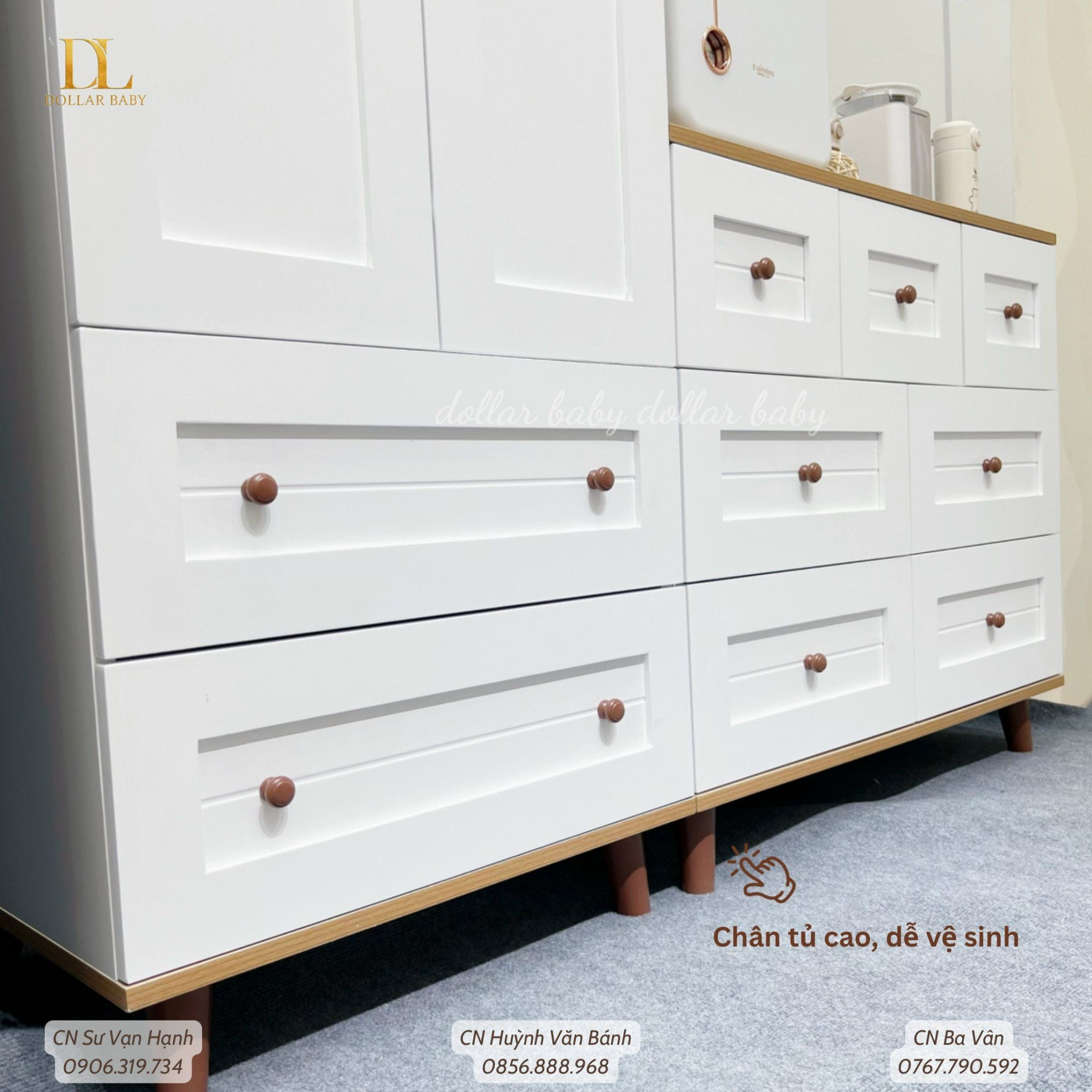  Bộ Tủ Gỗ Trắng Gấu 