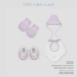  NOUS - Set Phụ Kiện 4 Món màu tím Phối Trắng Thêu Trang Trí 