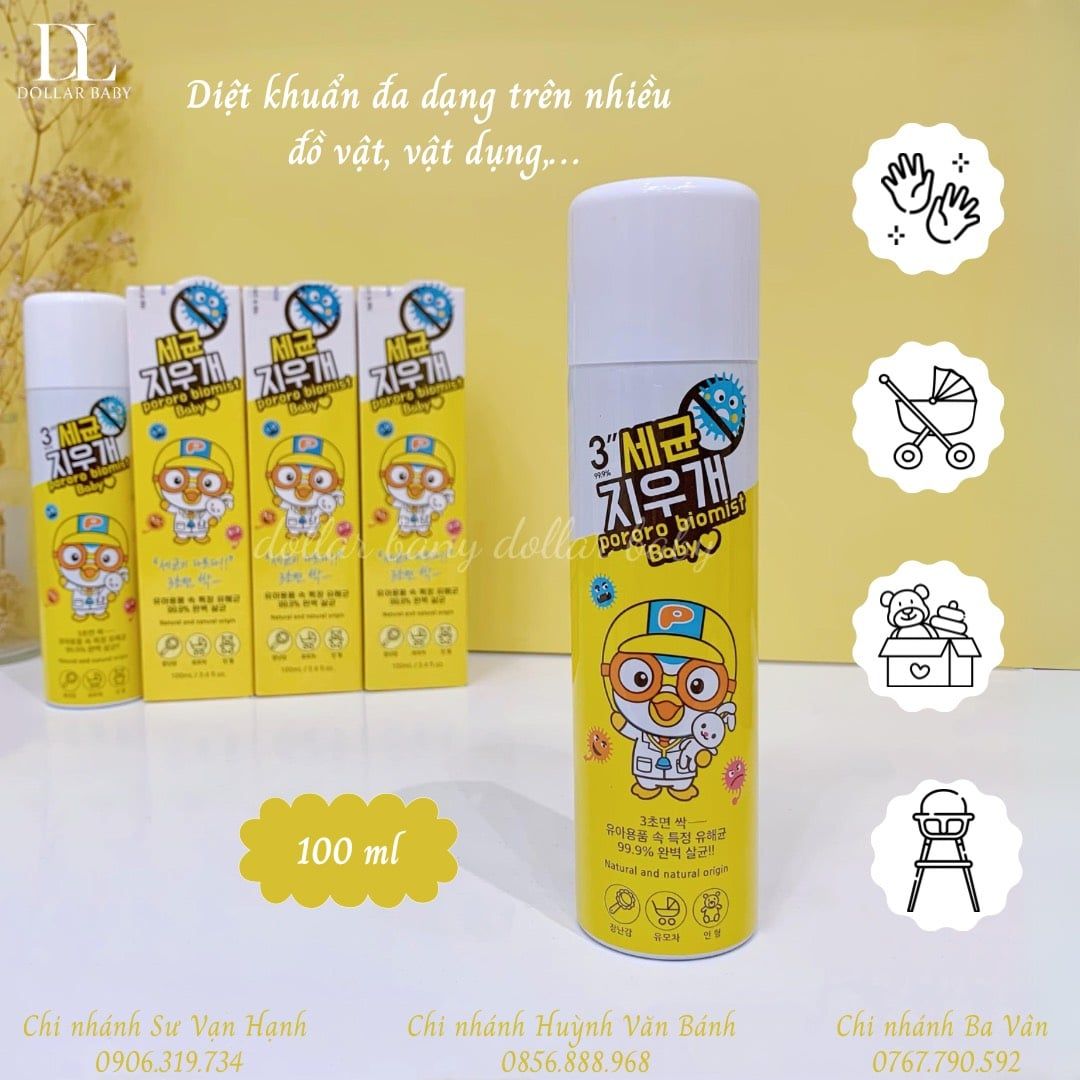  Xịt Khuẩn PORORO BIOMIST BABY 