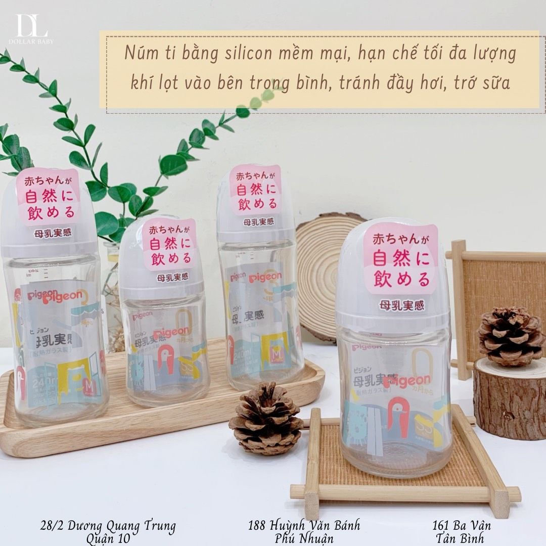  Bình sữa thuỷ tinh Pigeon nội địa Nhật thế hệ 3 