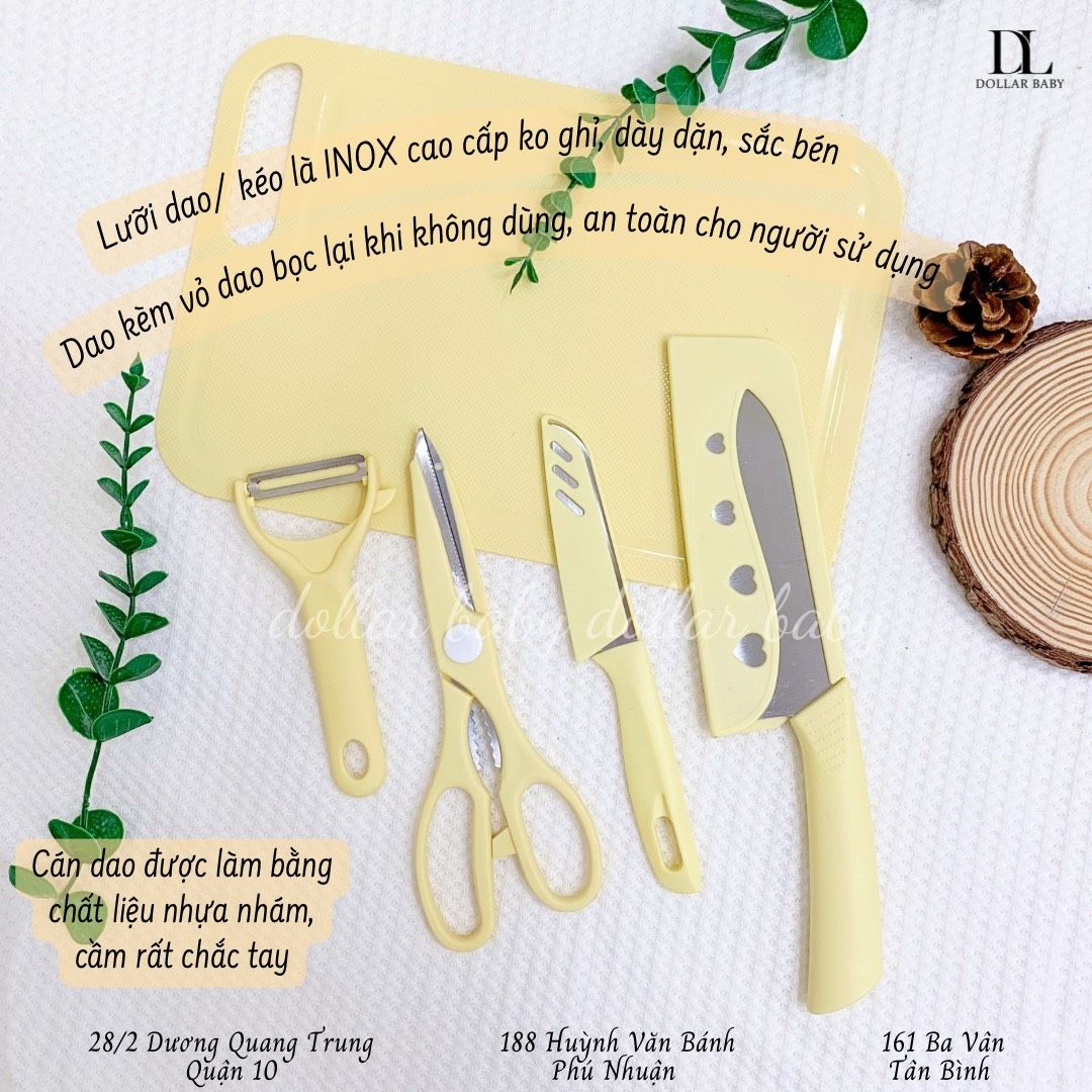  Bộ Dao Thớt Mumbebe ( 5 Chi Tiết ) 