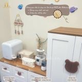  Bộ Tủ Gỗ Trắng Gấu Nâu / Vân  Gỗ  - Tay Cầm Hình Thú 