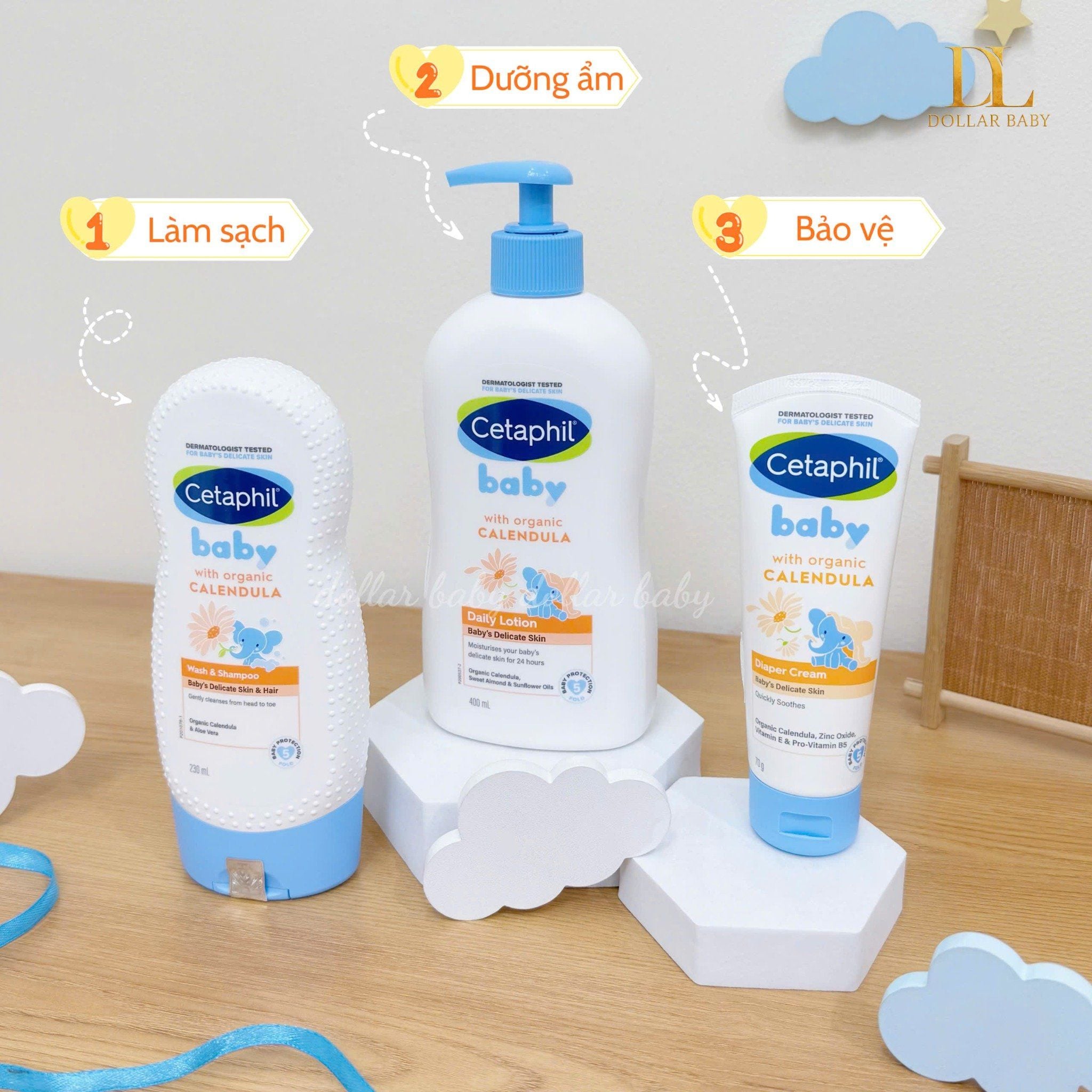 Set chăm da bé toàn diện 3 bước Cetaphil 