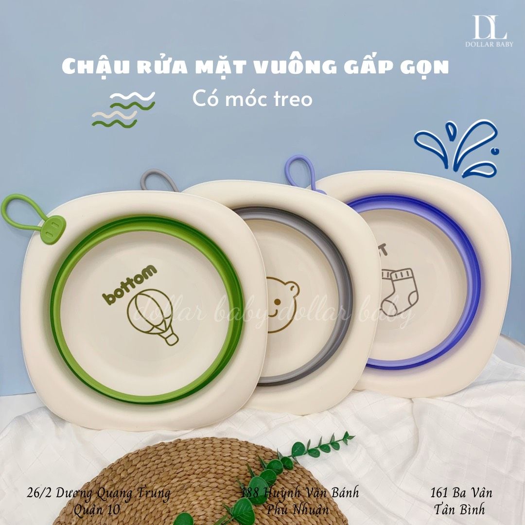  Chậu Gấp Gọn Vuông 