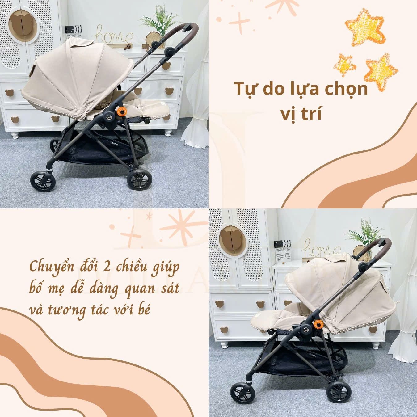  Xe Đẩy 2 Chiều Gấp Gọn Cybex Melio TPE + Bumper Bar 