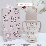  Bình ống hút tay cầm Ubmom Thỏ - PPSU ( + 6 tháng ) 