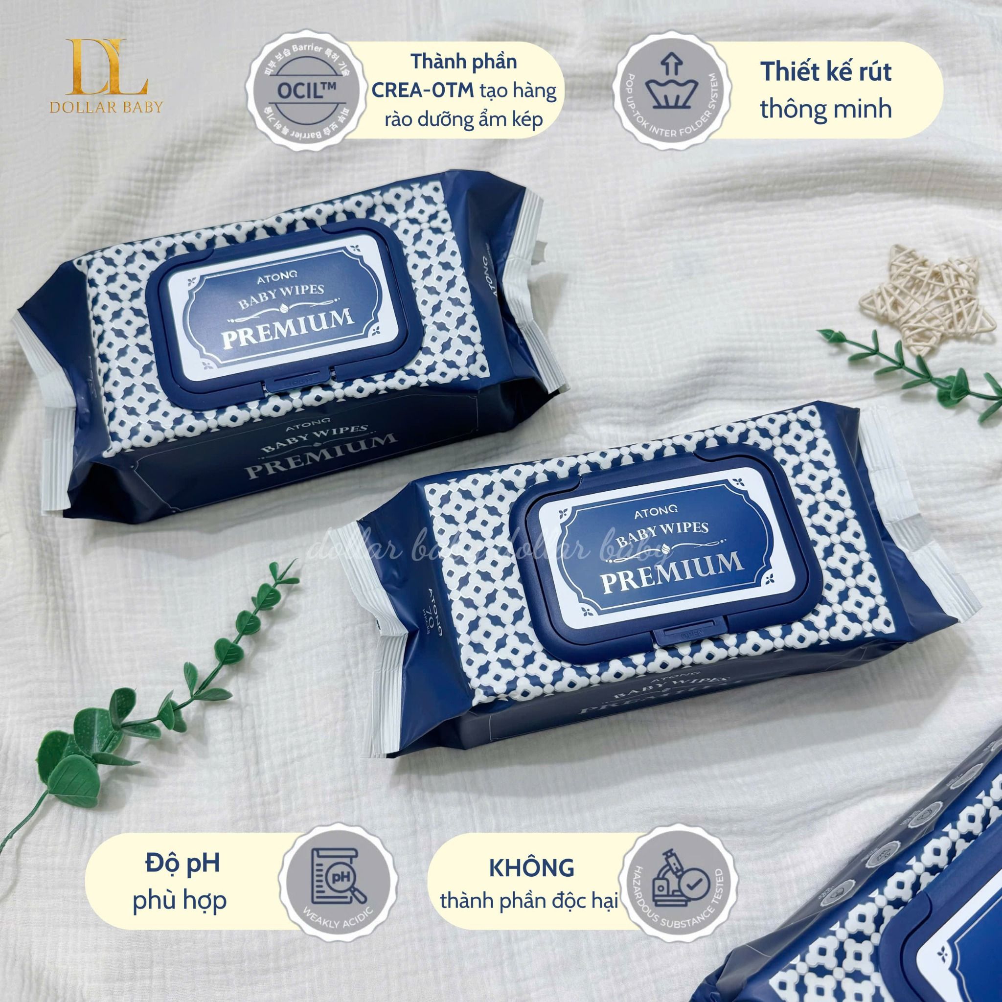  Khăn ướt tinh khiết cao cấp Atono2 