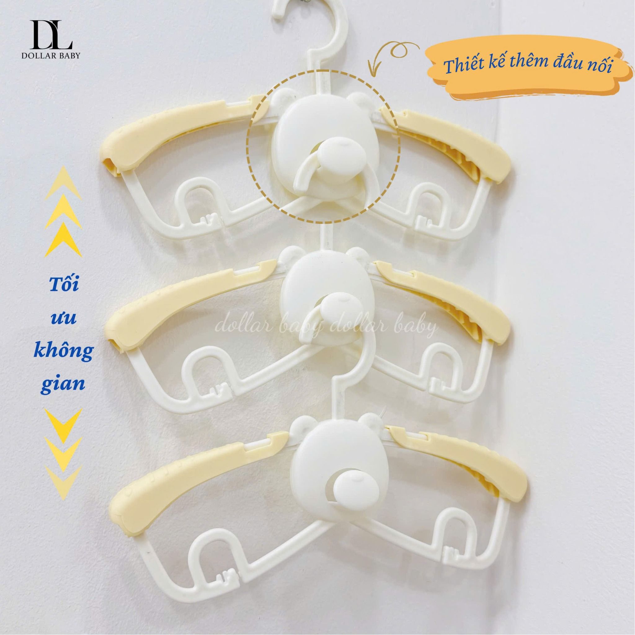  Set 5 móc treo quần áo hình gấu cho bé 