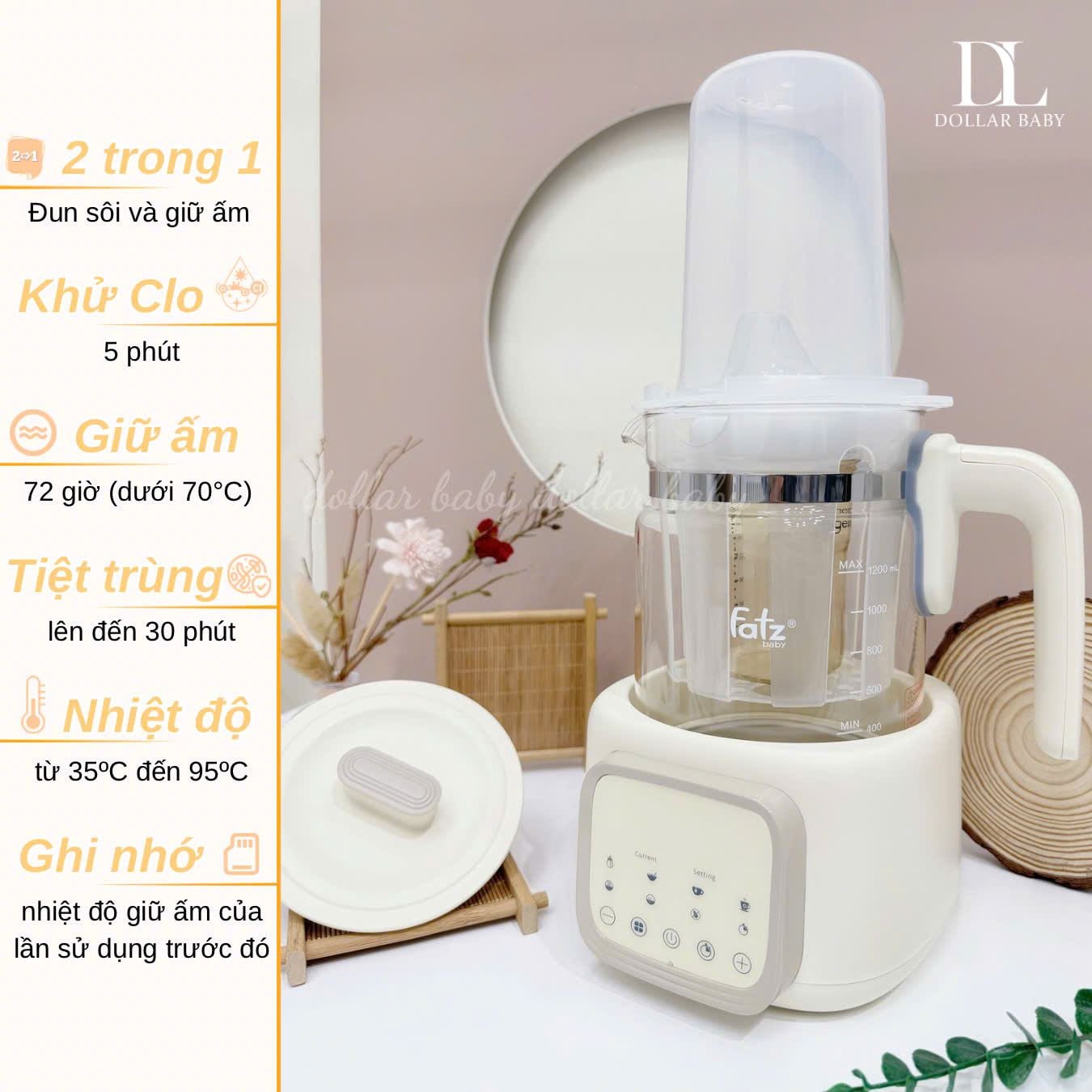  FATZ BABY - Bình đun và hâm nước pha sữa - Quick 15 
