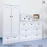  Bộ Tủ Gỗ Trắng Núm Tròn Đen Không Chân ( Tủ đứng 1 hộc ) 