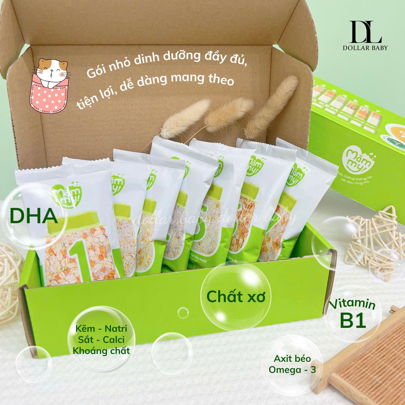  Set cháo gạo sữa mix hạt - MămMy ( set 7 gói ) 