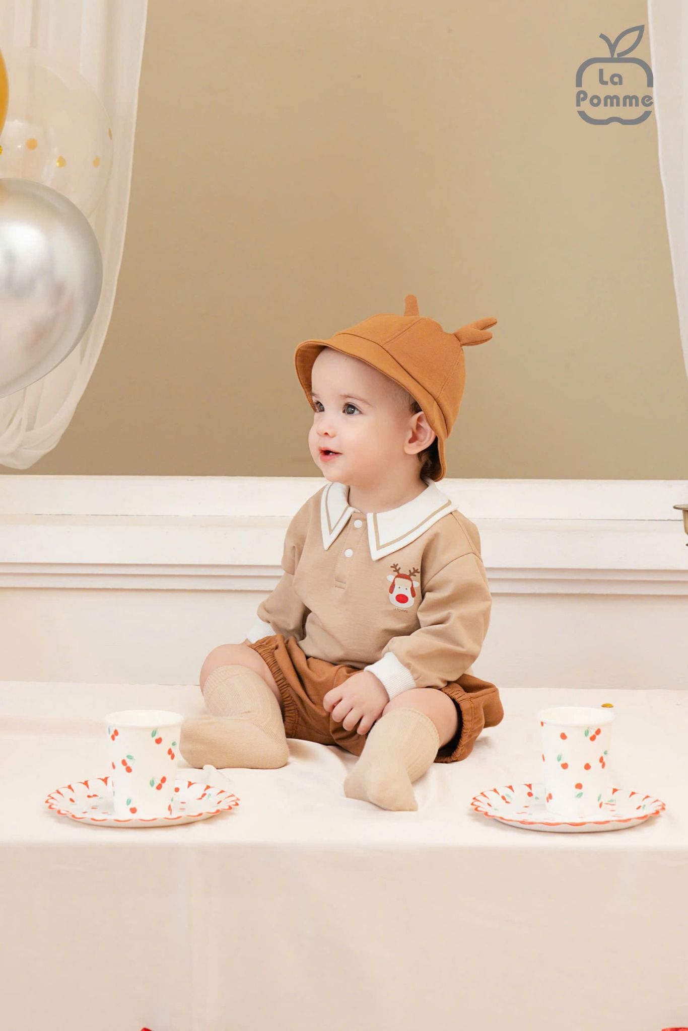  Joyful Festival - Bộ Dài Tay La Pomme Tuần Lộc Ngộ Nghĩnh (Quần Cộc) - Be 