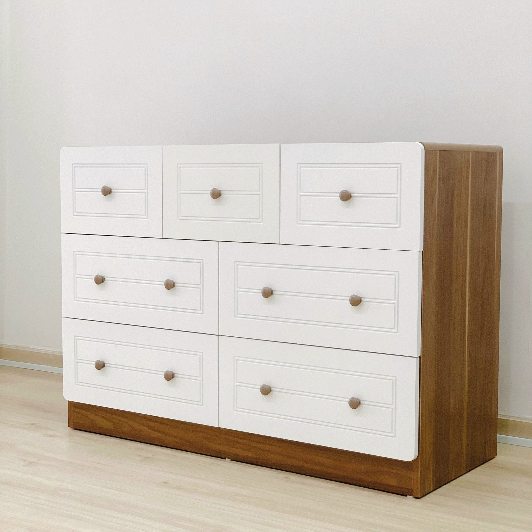  Bộ Tủ Gỗ Trắng Gấu Nâu Treo Đồ 2 Tầng ( MDF Lõi Xanh ) 