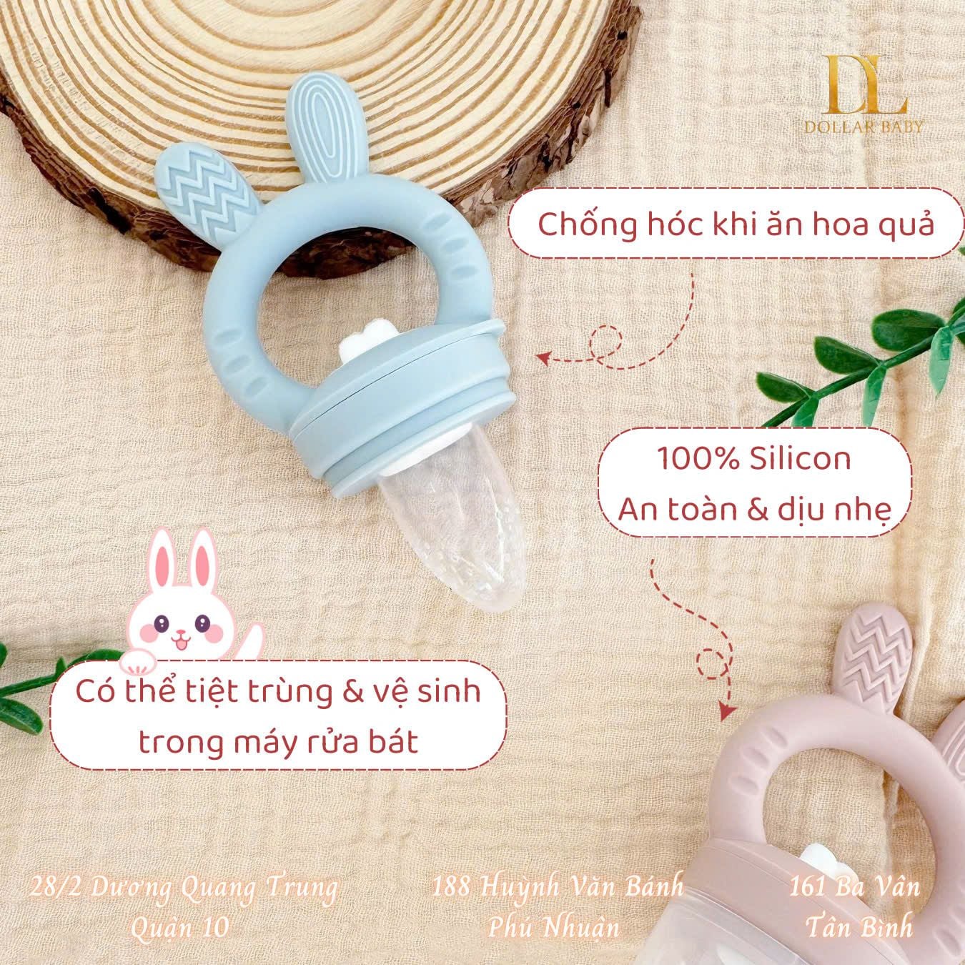  MISAN - Túi Nhai Ăn Dặm Kèm ( 3 Núm Nhai ) 