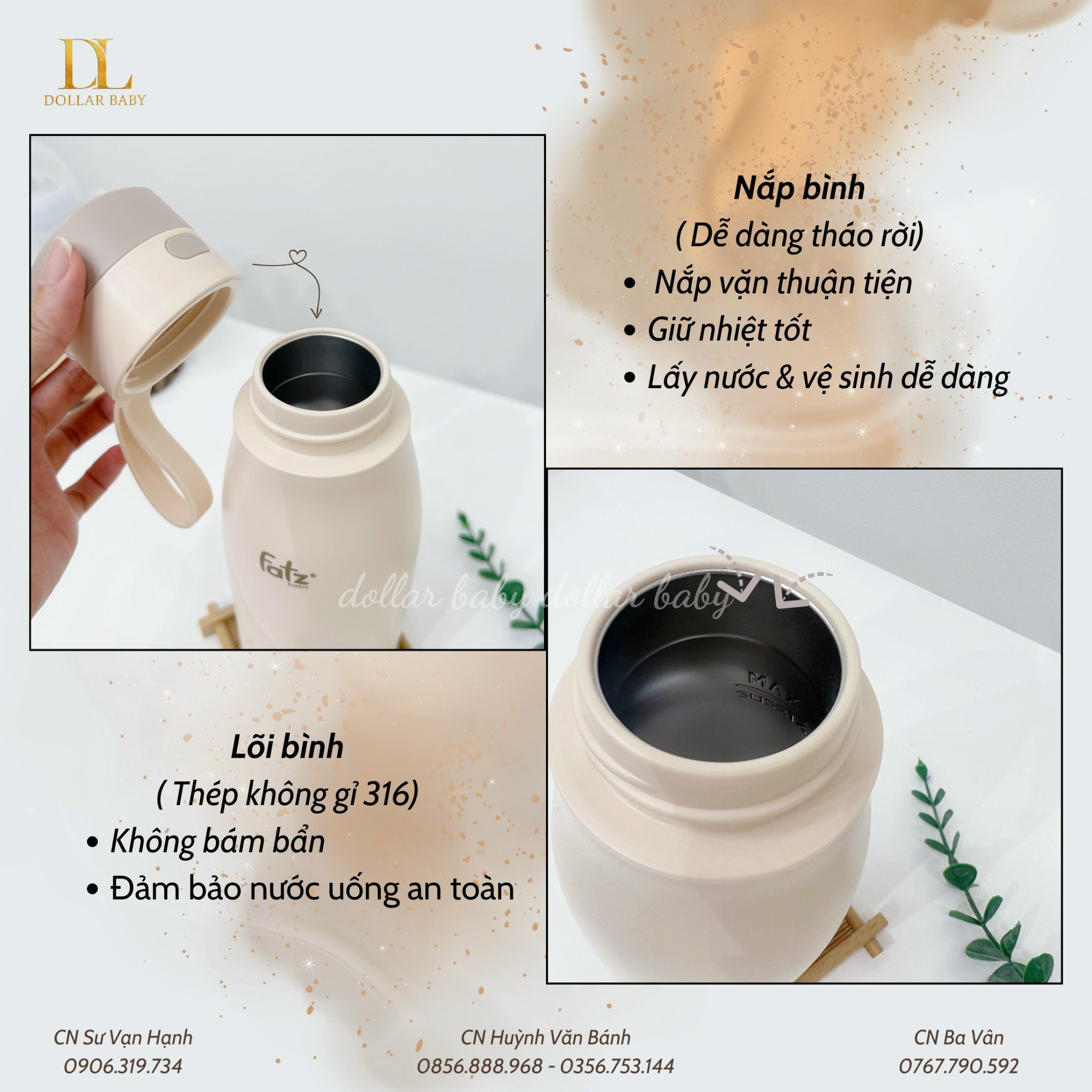  FATZ BABY - Bình đun và hâm nước pha sữa di động -  Mini Smart 3 