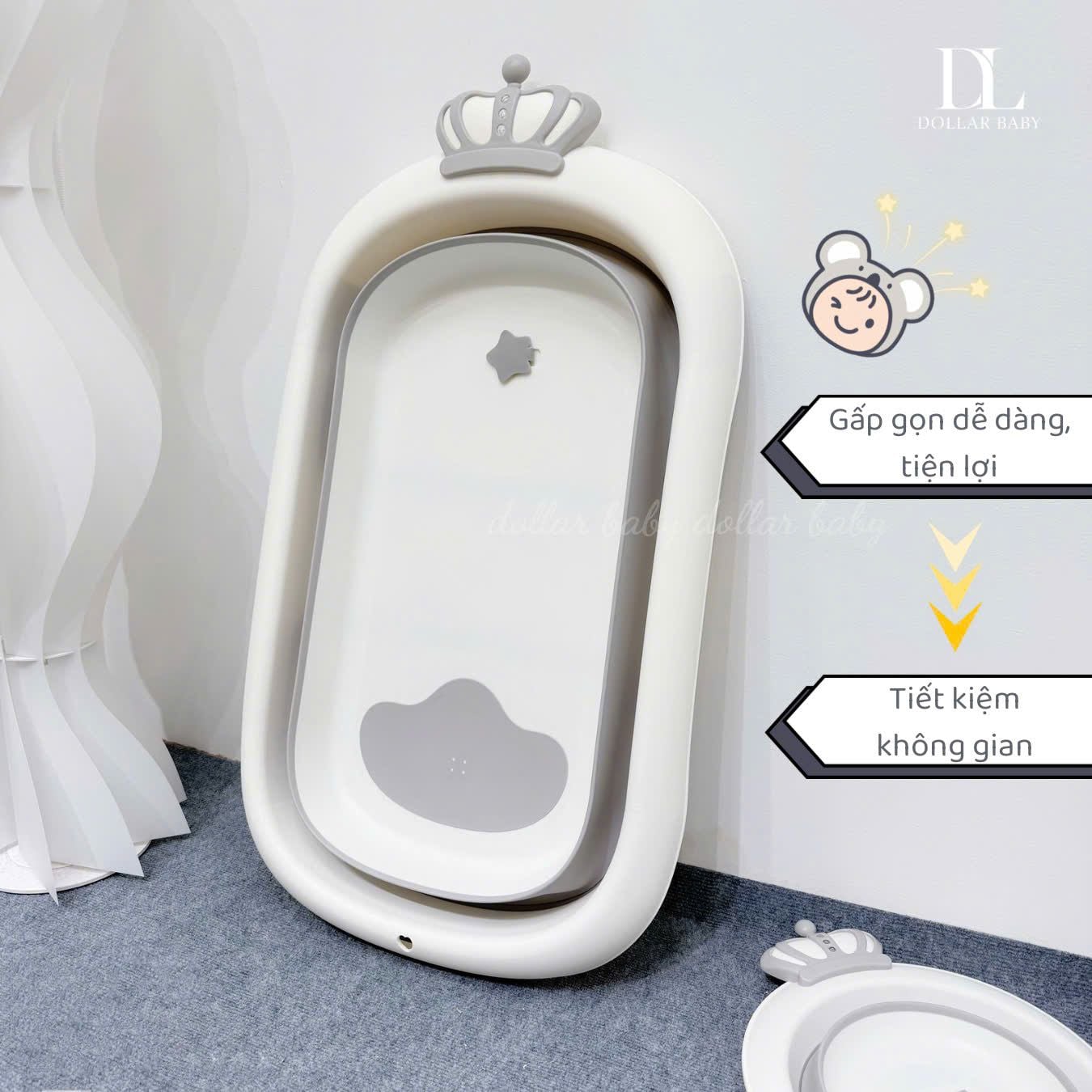  Chậu Tắm Gấp Gọn Kèm Ghế Báo Nhiệt Cao Cấp Holla HL - 03239 