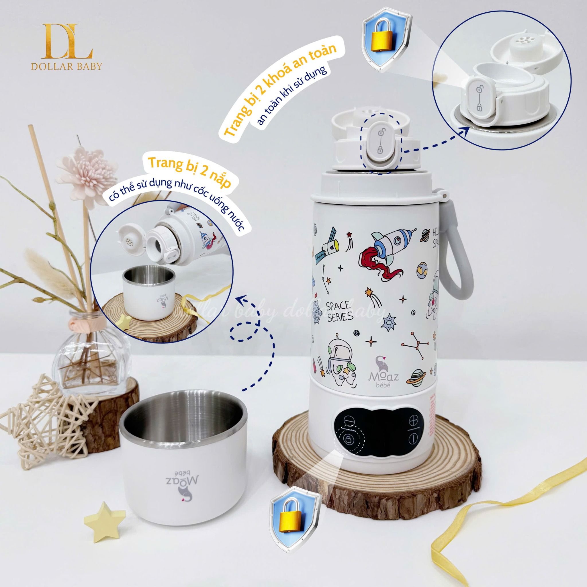  MOAZ BÉBÉ - Bình đun nước cầm tay - MB058 Universe 