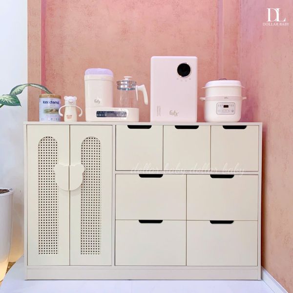  Tủ Gỗ Ngăn Kéo - Treo Đồ Cánh Mây Hình Gấu 