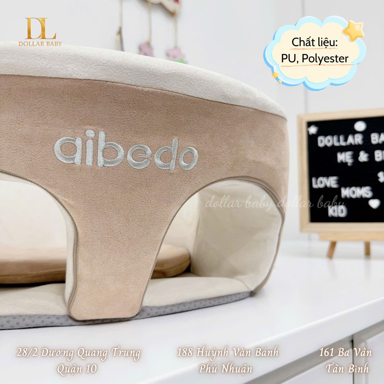  Ghế Tập Ngồi Cho Bé Aibedo Suede Fabric (3-24 tháng) 