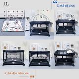  Giường cũi 6 in 1 Tiny Love Here I  Grow Activity Play Yard - Đen Ghi 