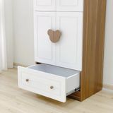  Bộ Tủ Gỗ Trắng Gấu Nâu Treo Đồ 2 Tầng ( MDF Lõi Xanh ) 