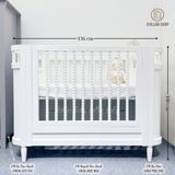  Cũi Gỗ Cao Cấp VICTORIA Trắng ( ELLIE ) 