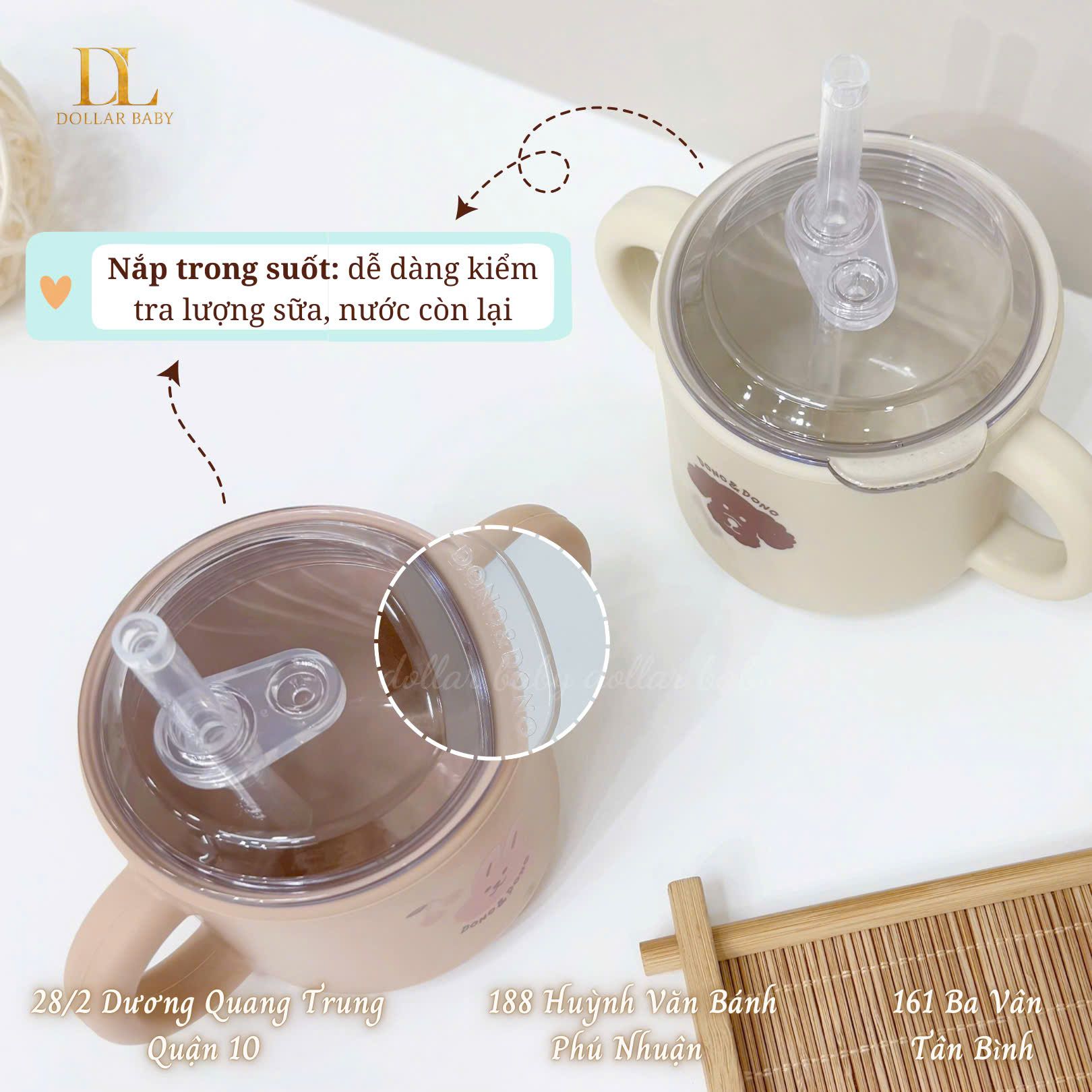  Cốc Tập Uống Silicone Bạch Kim Cao Cấp Dono&Dono 