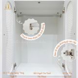  Bộ Tủ Gỗ Gấu Cánh Mây - Tay Cầm Hình Gấu 