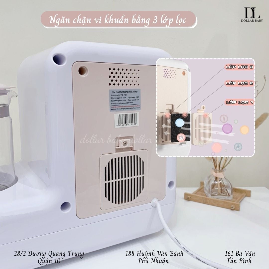  Máy Đun Nước Pha Sữa Đa Năng Và Tiệt Trùng UV SHAVI 