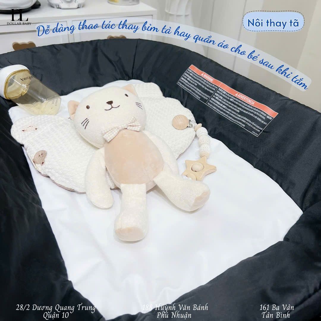  Giường cũi 6 in 1 Tiny Love Here I  Grow Activity Play Yard - Đen Ghi 