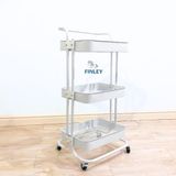  Kệ Sắt 3 tầng Troller Finley MILA Đa Năng Có Bánh Xe 